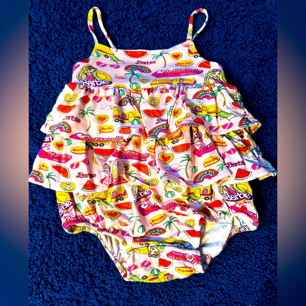 Posh Peanut Barbie Ruffled Bubble Romper 12-18m